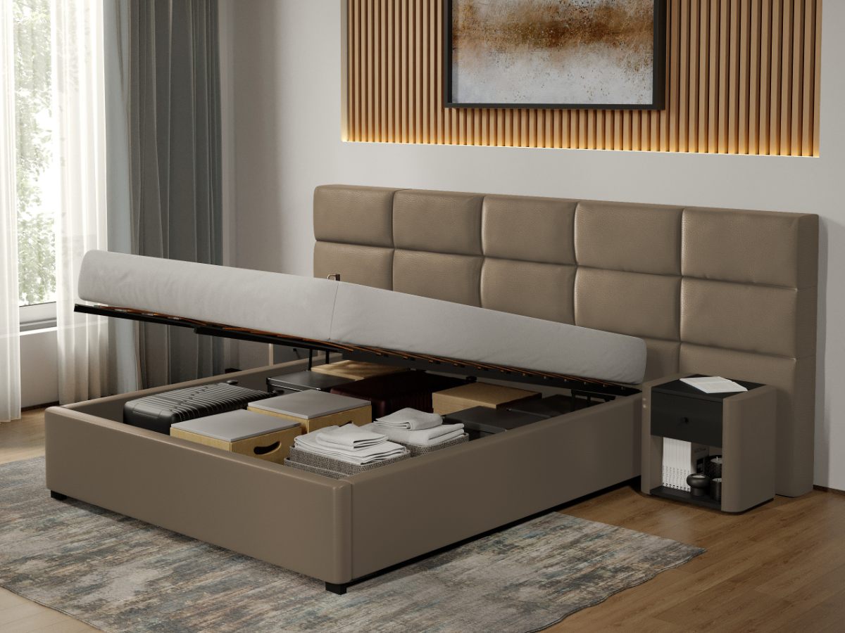 Pat tapitat Cico rabatabil 287 x 114 C2 din piele/stofa