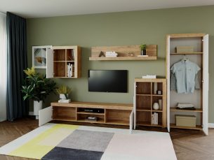Mobila sufragerie - Living Milan C2 UNO Stejar