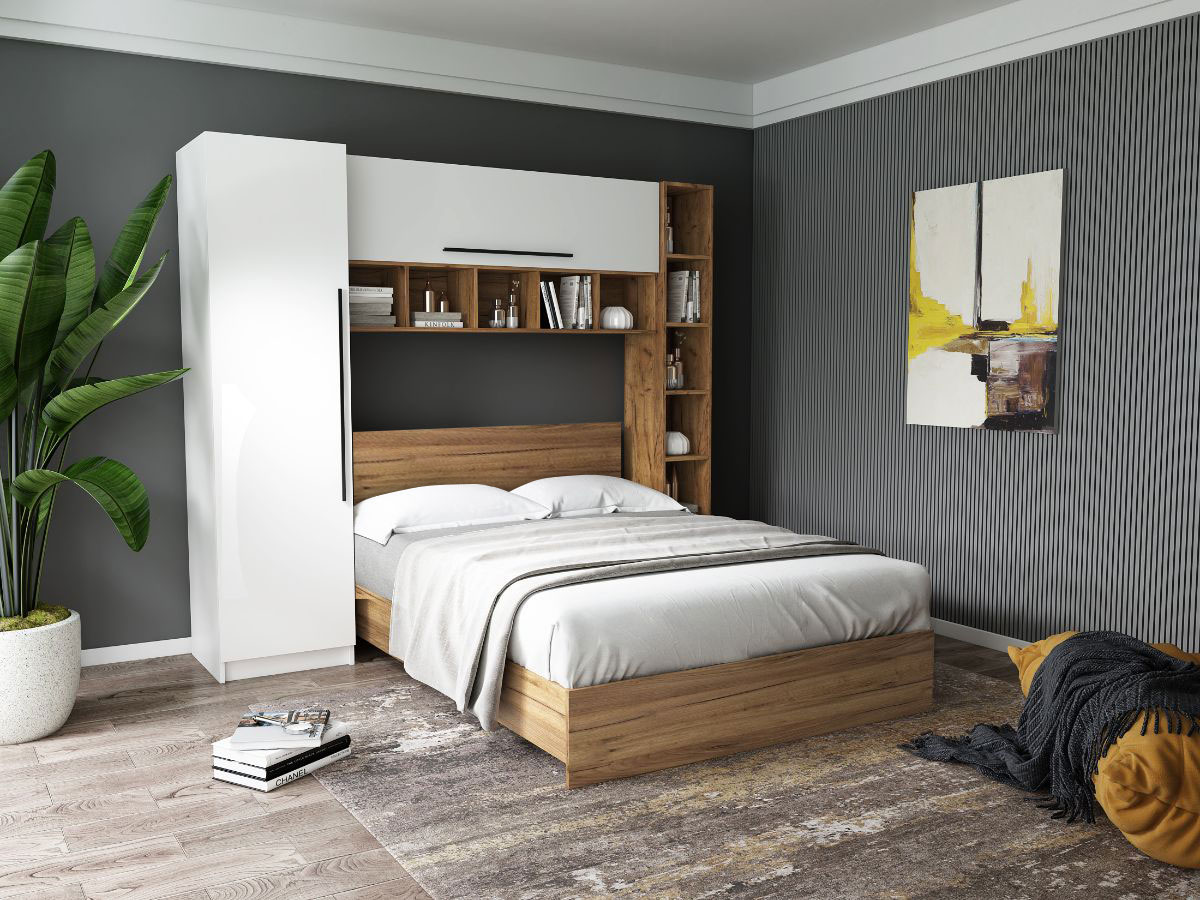 Set Dormitor Timea 2.33m cu pat incadrat Mobila Laguna imagine 2022 by aka-home.ro