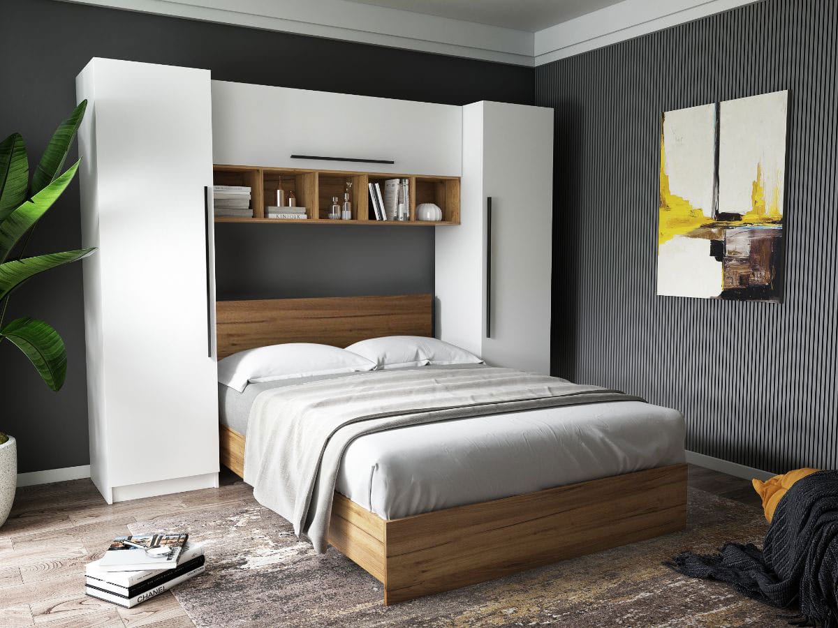 Set Dormitor Timea 2.56m cu pat incadrat Mobila Laguna imagine 2022 by aka-home.ro