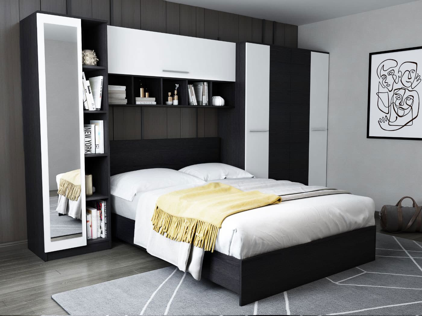 Dormitor Mario 3.85m pat incadrat Mobila Laguna imagine 2022
