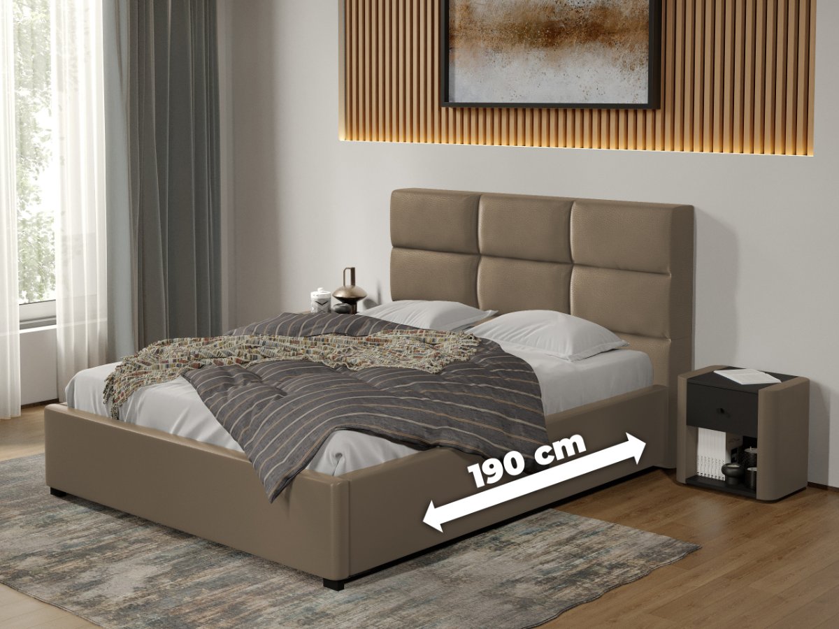 Pat Tapitat Cico de 190 rabatabil 170 x 114 C1 din piele/stofa