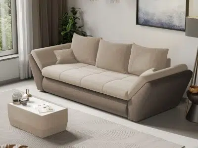 Canapea Extensibila Rawa Crem / Cappuccino