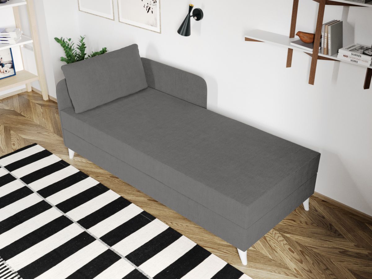 Divan / Pat o persoana tapitat Gri Deschis Soft Fix