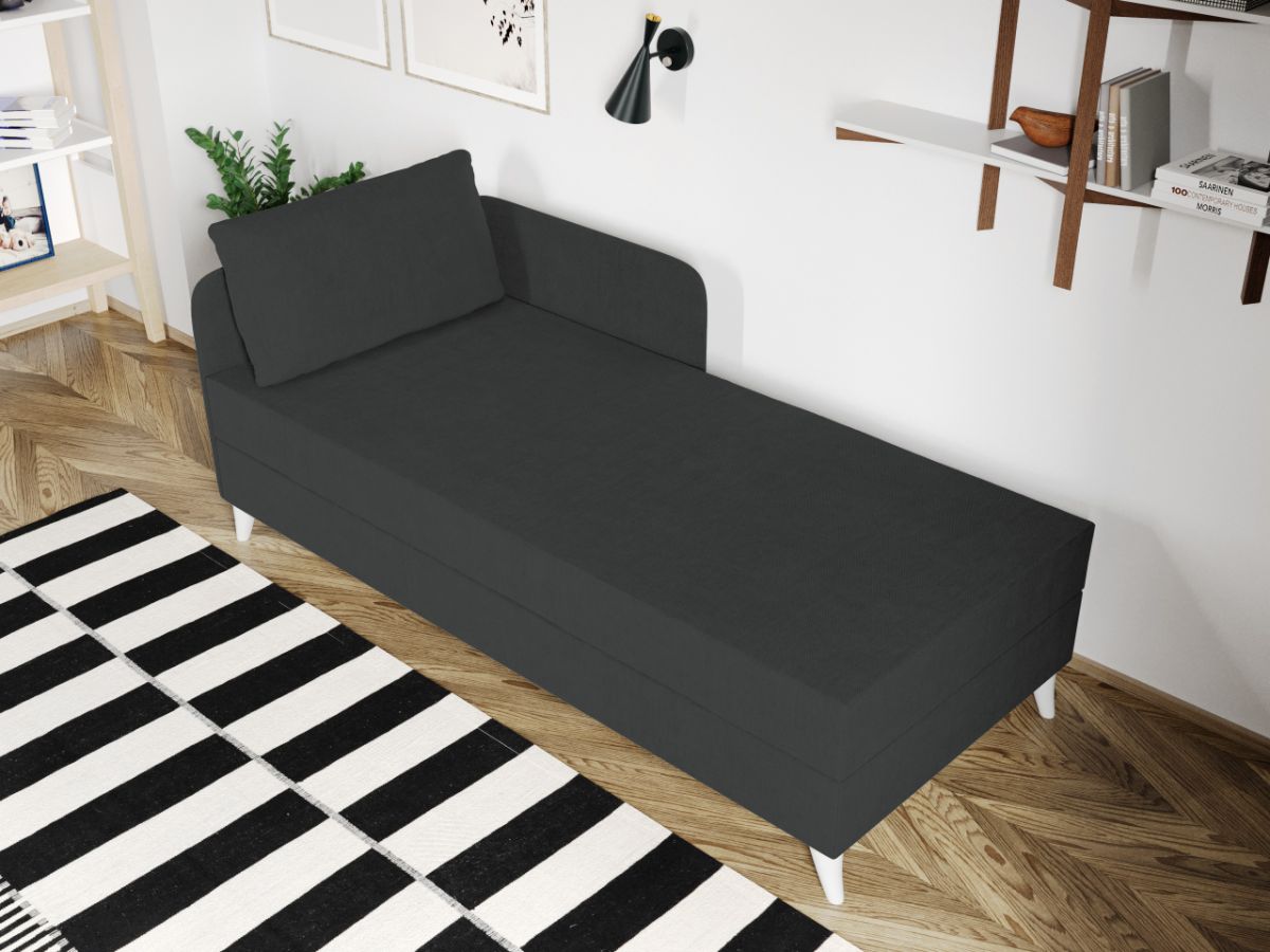 Divan / Pat o persoana tapitat Gri Inchis Soft Fix