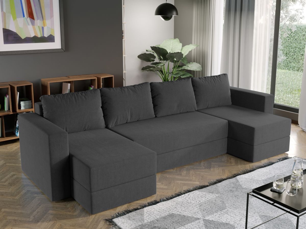 Coltar U Extensibil cu lada Alfa gri inchis