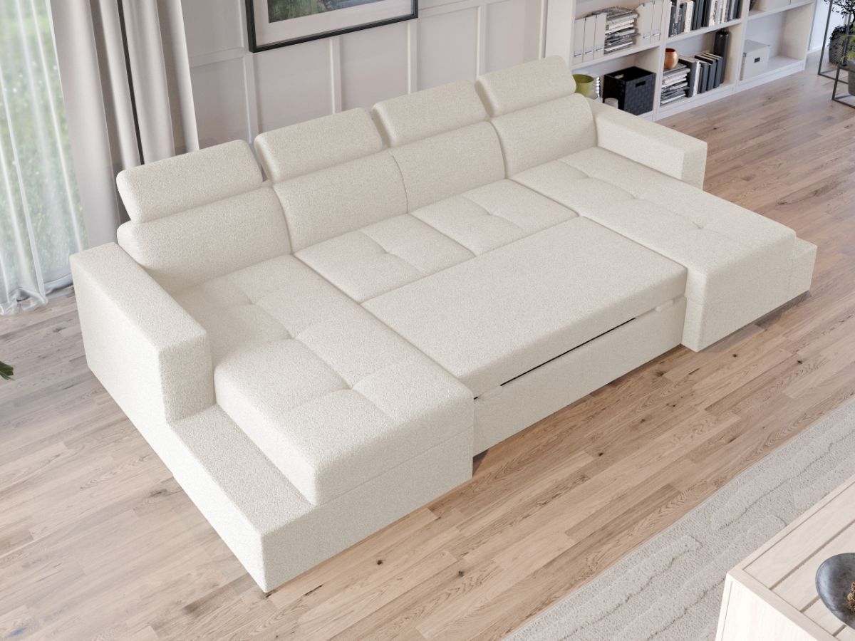 Coltar U Extensibil Paloma plusat aspect lana alba - 2 | YEO