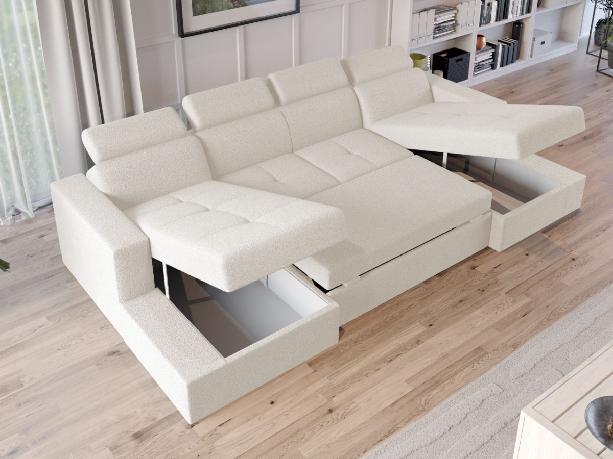 Coltar U Extensibil Paloma plusat aspect lana alba - 3 | YEO