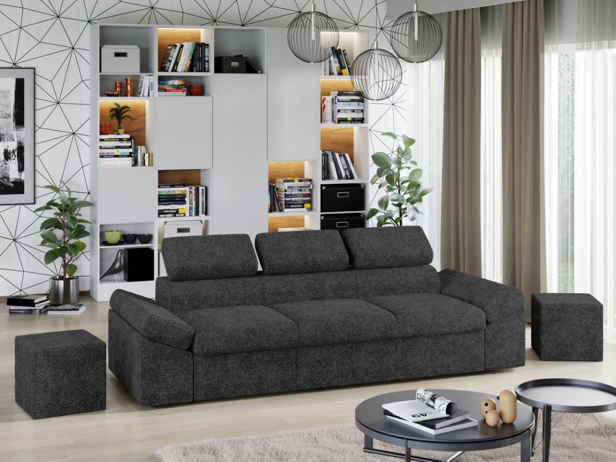 Canapea Extensibila Magic Plusata Gri Inchis