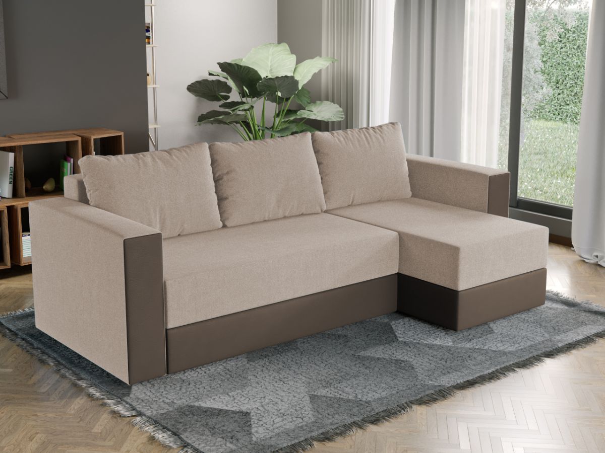 Coltar Extensibil Alfa Stofa Bej / Piele Maro