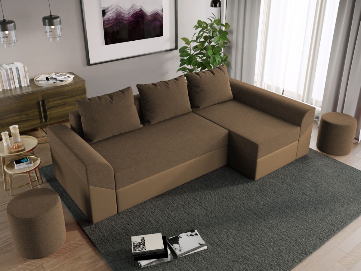 Coltar Extensibil Cali Stofa Maro / Piele Cappuccino