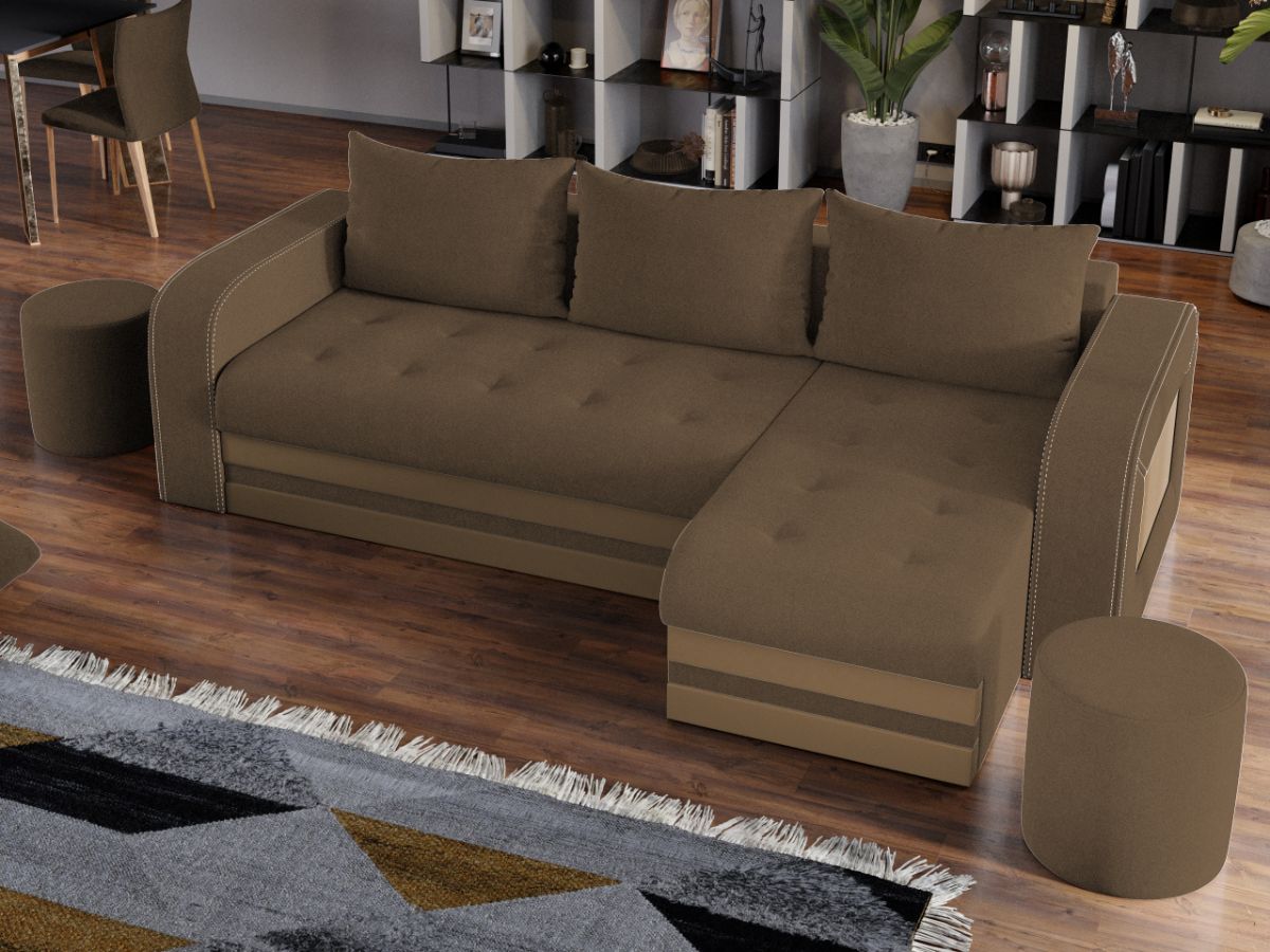 Coltar Extensibil Juno Stofa Maro / Piele Cappuccino